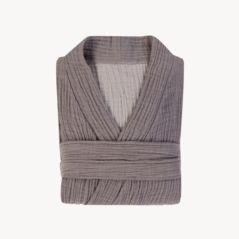 Pokoloko TURKISH TEXTILE STUDIO Crinkle Robe in Gray